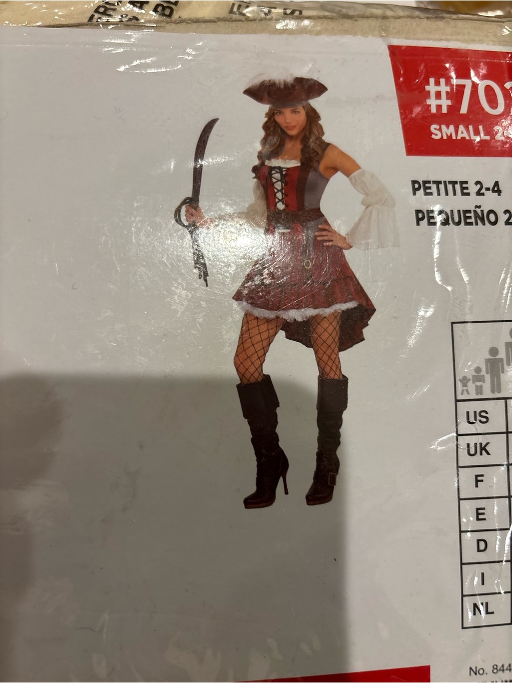 Women's Burgundy Pirate Costume Dress with White Sleeves